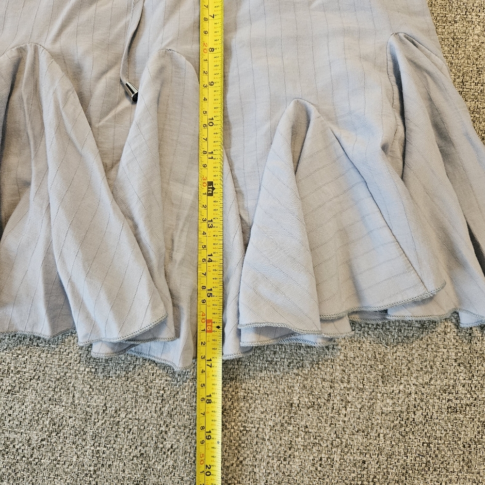 The Impeccable Pig Skort Sz S Flouce Detail & Drawstring Chambray Blue Stripped - Picture 10 of 14